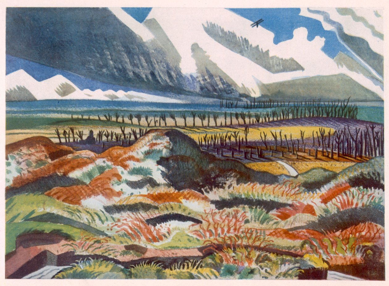 Zrujnowany kraj, Vimy, z brytyjskich artystów na froncie, kontynuacja frontu zachodniego, część trzecia, Paul Nash autorstwa Paul Nash
