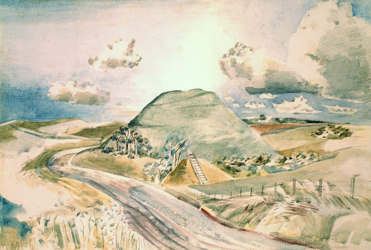 Silbury Hill (akwarela na papierze) autorstwa Paul Nash