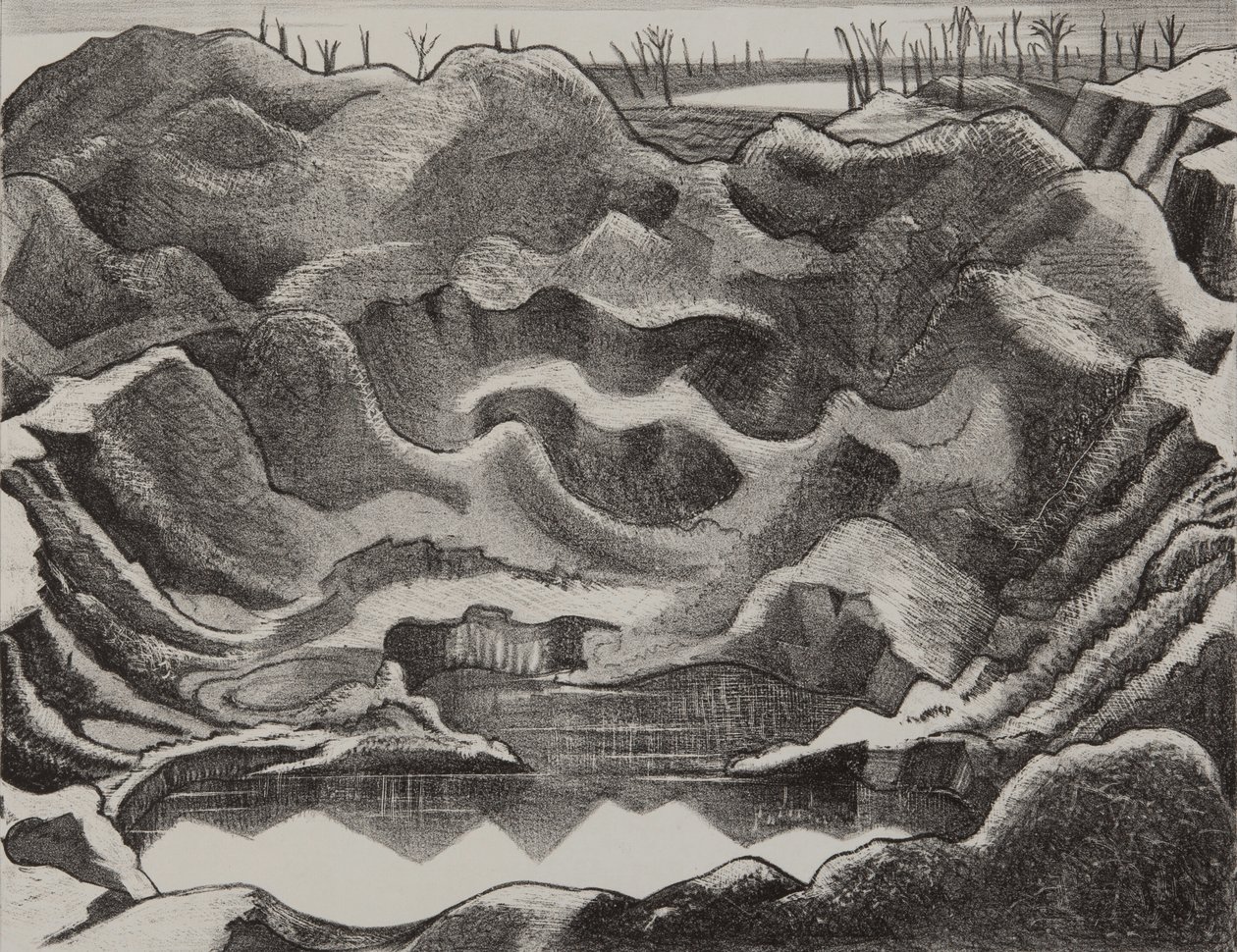 Krater kopalniany, Wzgórze 60, Pólnoc Ypres autorstwa Paul Nash