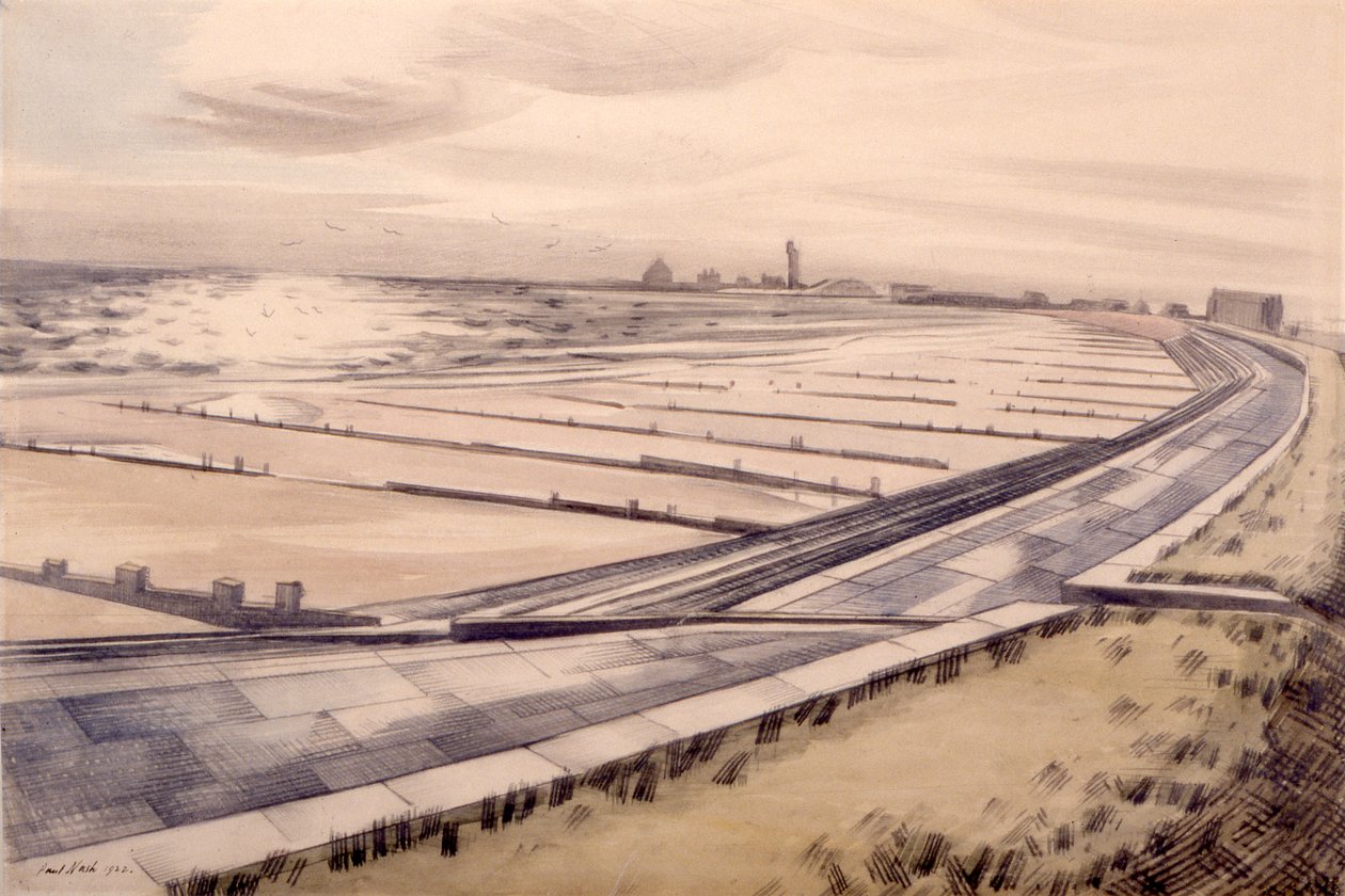 Brzeg, Dymchurch, Kent autorstwa Paul Nash