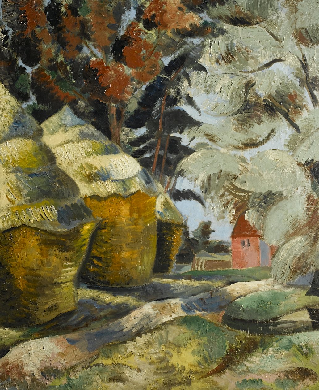 Stocznia, ok. 1925 (olej na płótnie) autorstwa Paul Nash