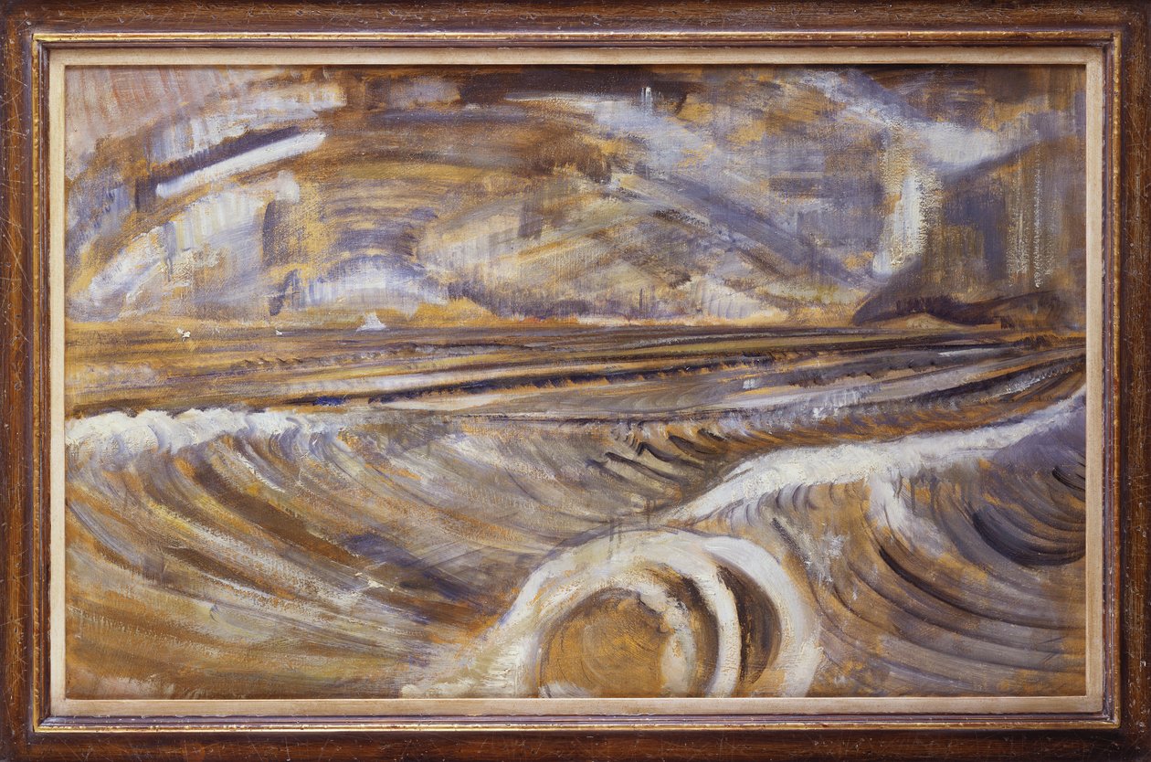 Fale w Dymchurch, ok. 1920-21 (olej na płótnie) autorstwa Paul Nash