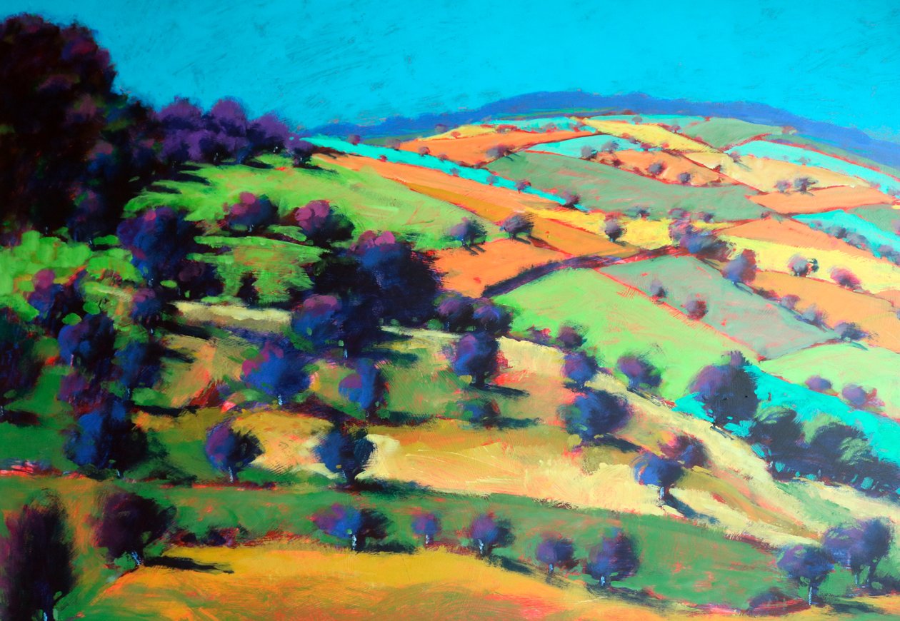 Barrowwake Looking Northwest (Detail #1), 2025 (akryl na płycie) autorstwa Paul Powis
