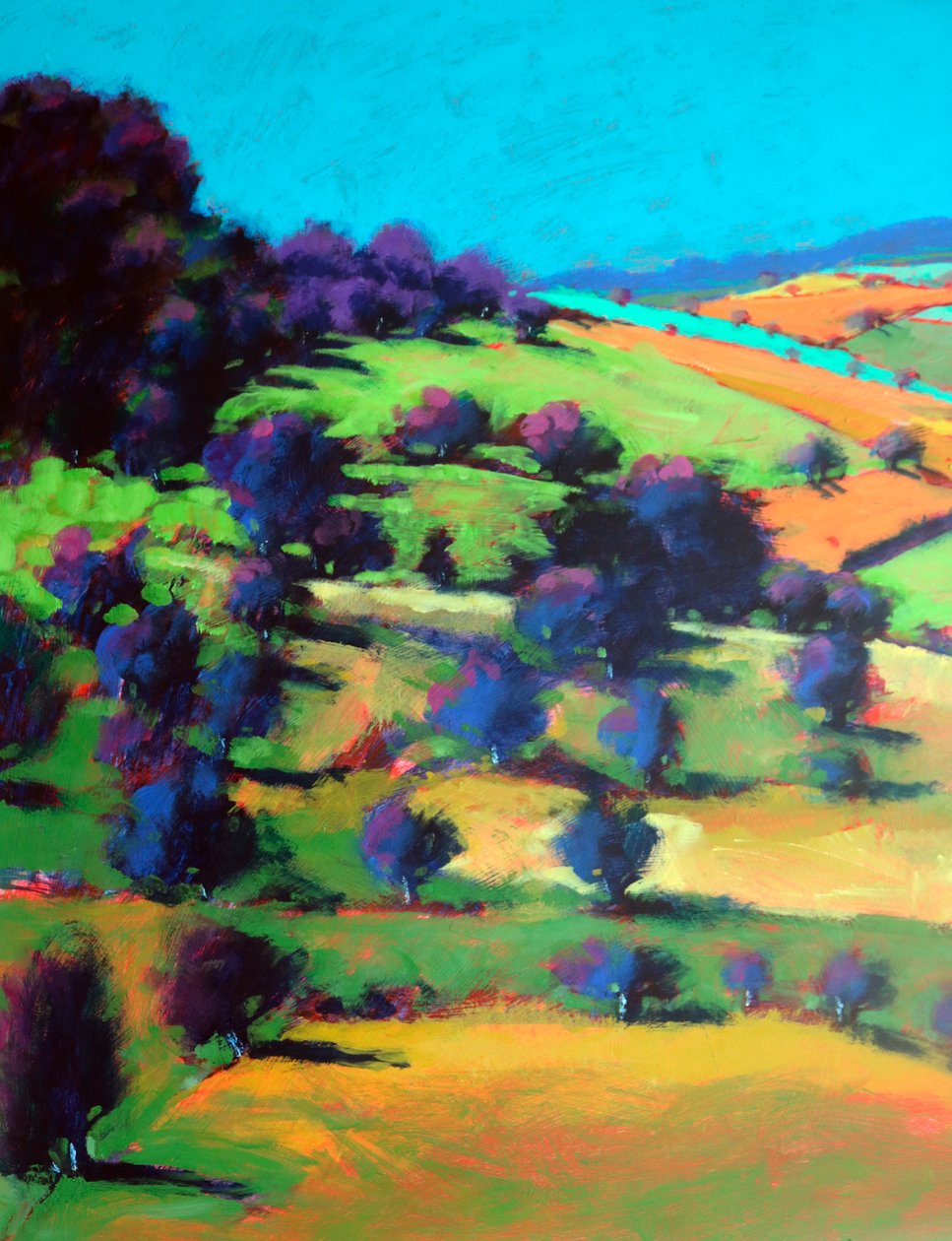 Barrowwake Looking Northwest (Detail #2), 2025 (akryl na płycie) autorstwa Paul Powis