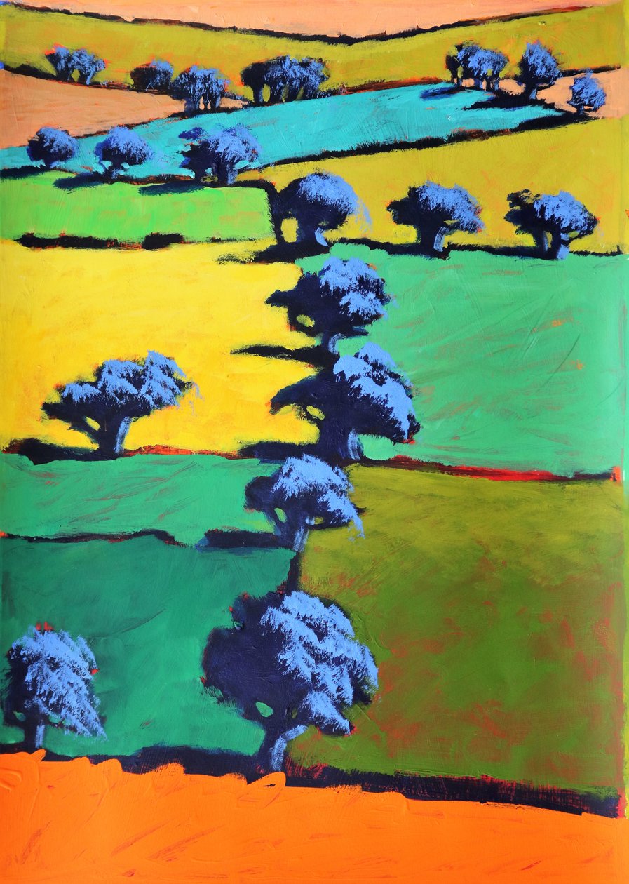 Black Moor, 2021 (akryl na papierze) autorstwa Paul Powis