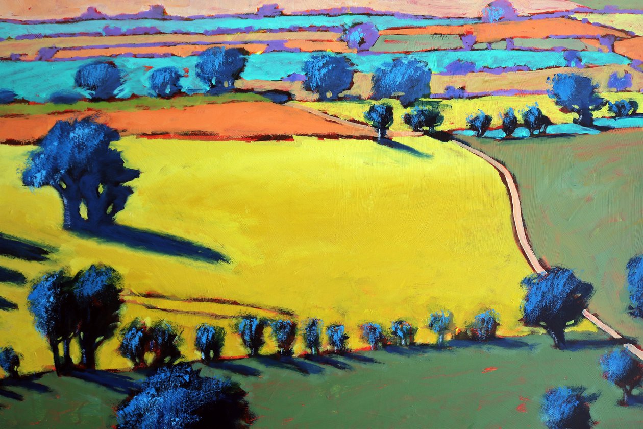 Cotswold Way z bliska (akryl na pokładzie) autorstwa Paul Powis