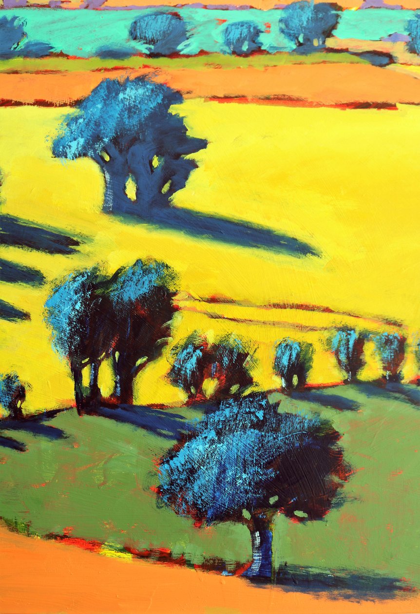Cotswold Way z bliska 5 (akryl na pokładzie) autorstwa Paul Powis