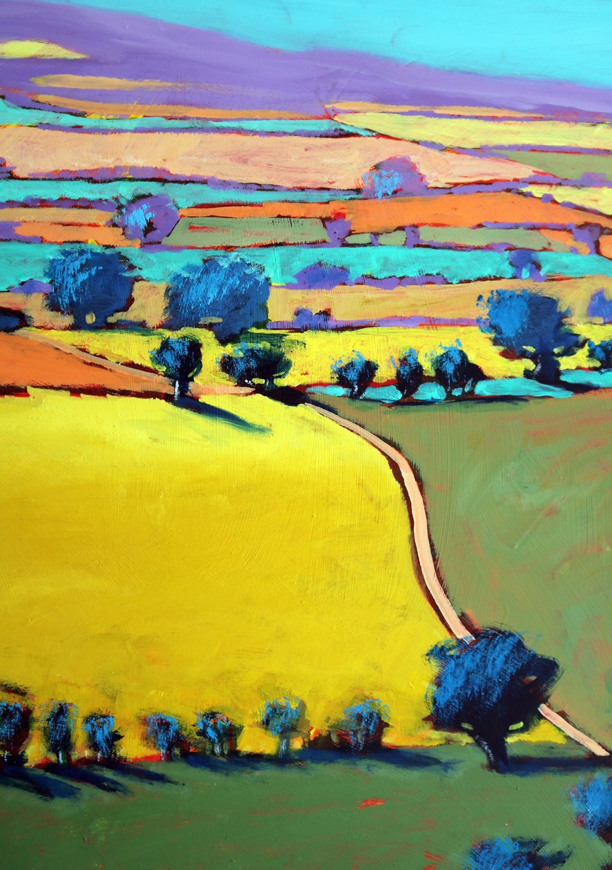Cotswold Way z bliska 7 (akryl na pokładzie) autorstwa Paul Powis