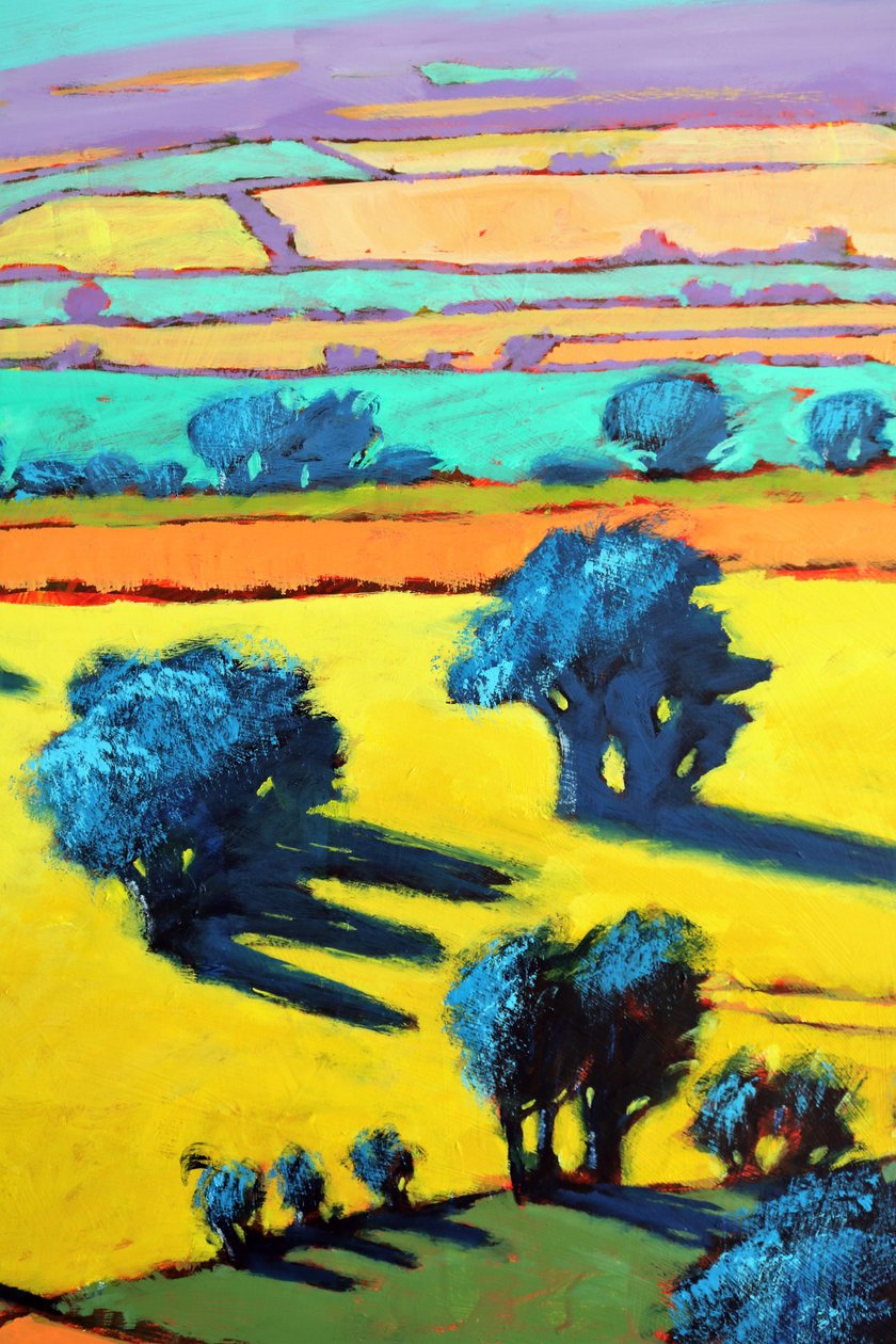 Cotswold Way z bliska 8 (akryl na pokładzie) autorstwa Paul Powis