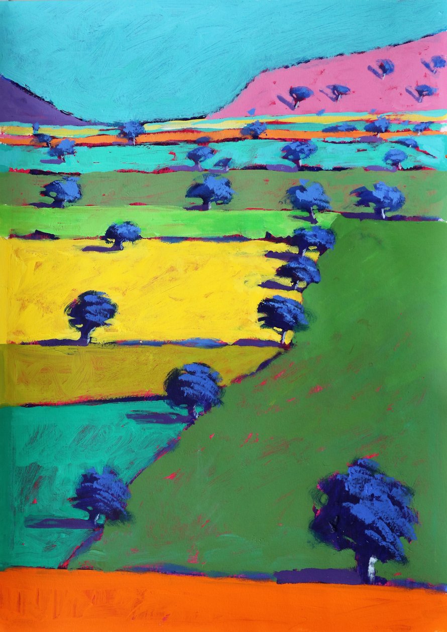 Hollybush, 2021 (akryl na papierze) autorstwa Paul Powis