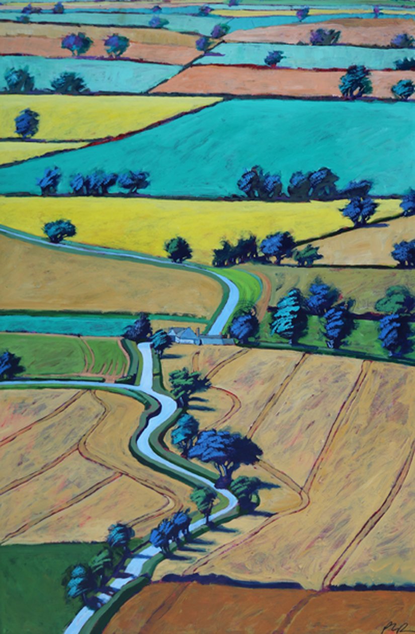 Lane w lecie (akryl na pokładzie) autorstwa Paul Powis