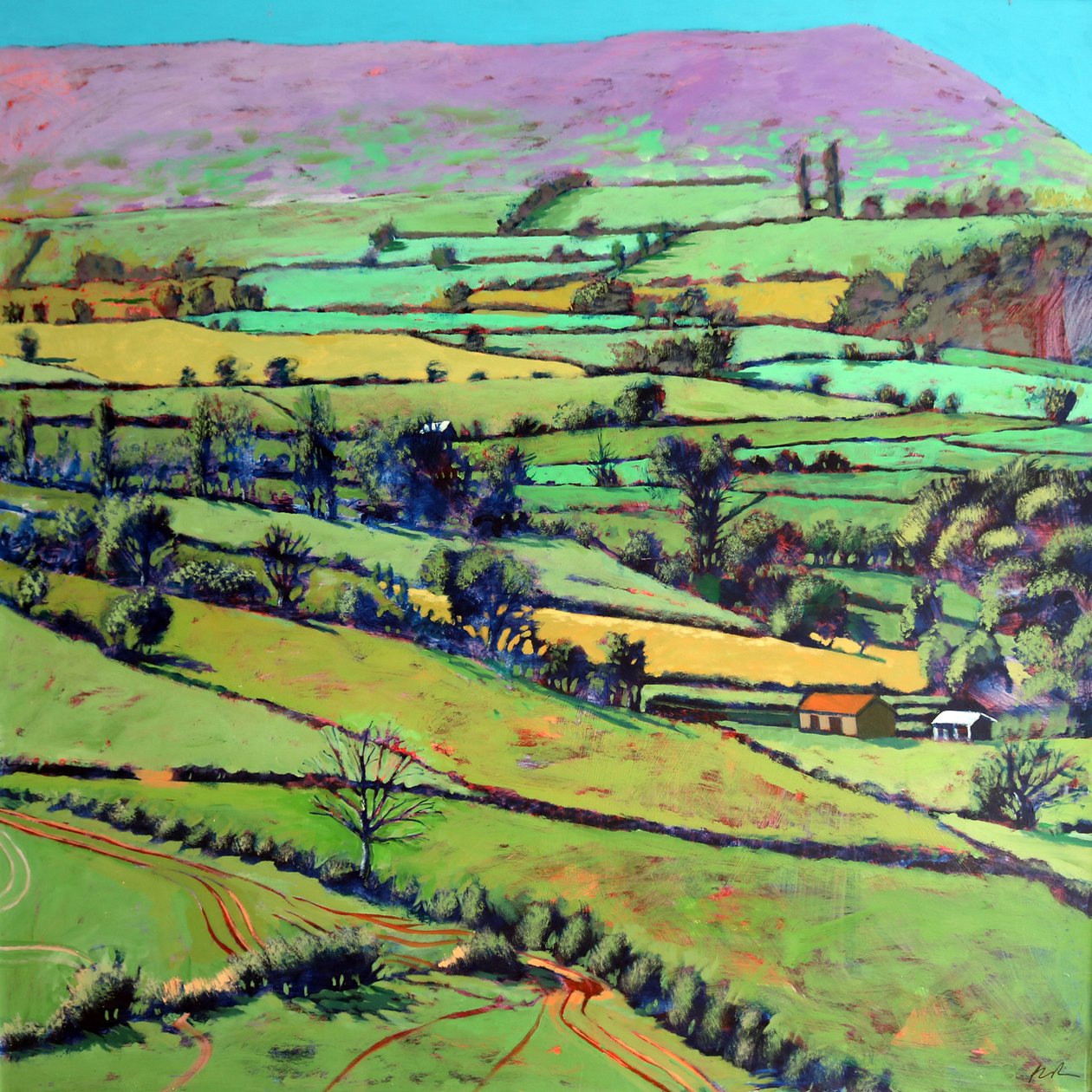 Pentre, 2019 (akryl na pokładzie) autorstwa Paul Powis
