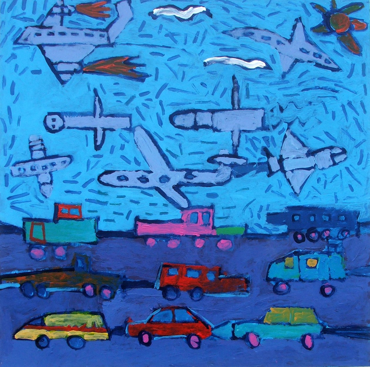 Pollution IN (akryl na pokładzie) autorstwa Paul Powis