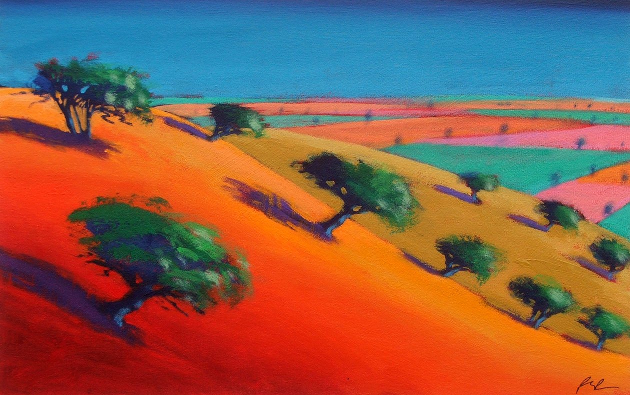 Ragged Stone Hill (akryl na płótnie) autorstwa Paul Powis