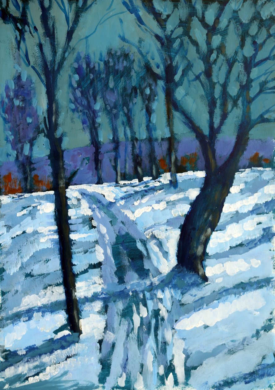 Śnieg, 2015, (akryl na papierze) autorstwa Paul Powis