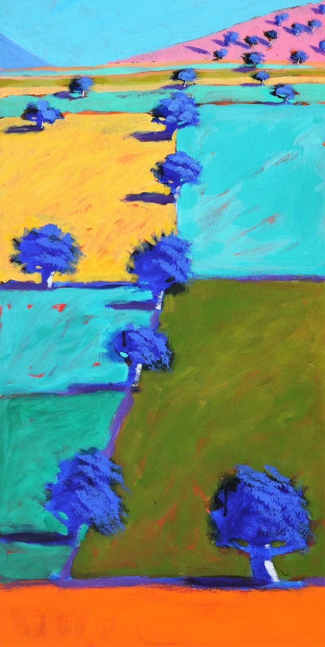 Swineyard Hill, 2021 (akryl na płycie) autorstwa Paul Powis
