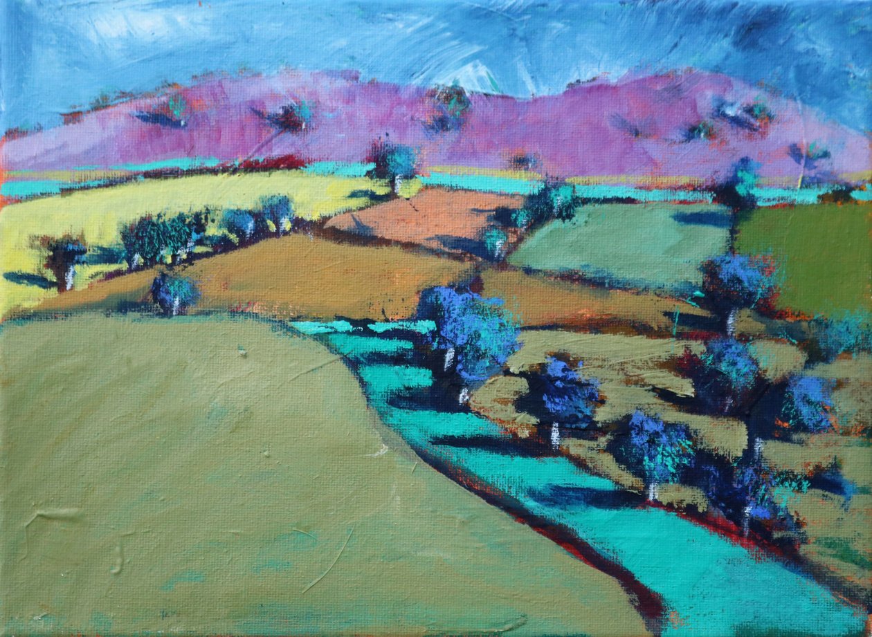 Swineyard Hill, 2021 (akryl na płótnie) autorstwa Paul Powis