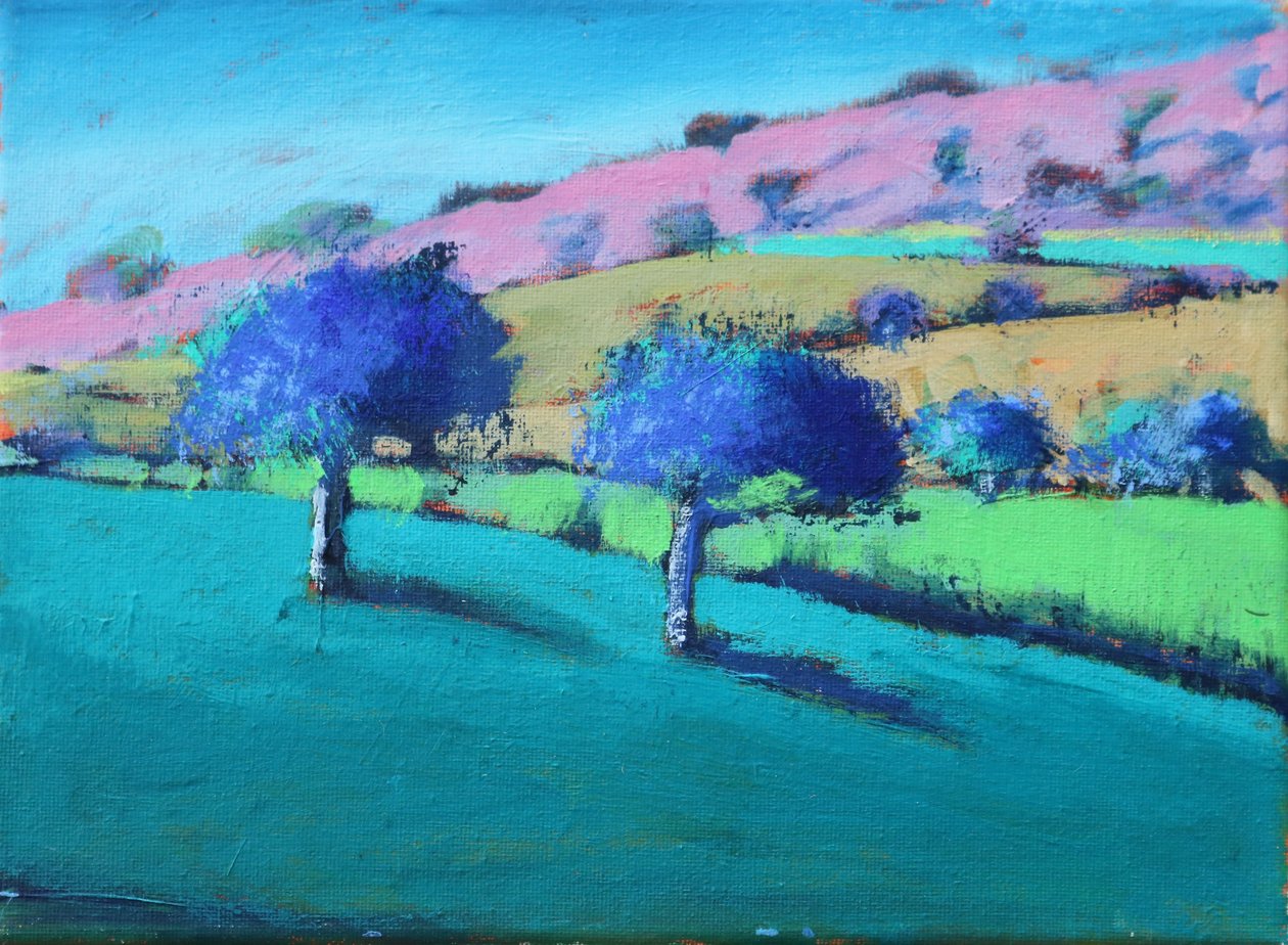 Wiosna w Swineyard Hill, 2021 (akryl na płótnie) autorstwa Paul Powis
