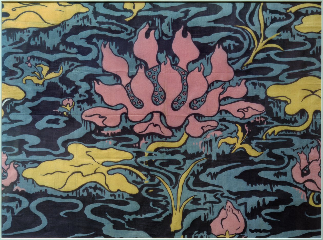 Tkanina dekoracyjna z lilią wodną autorstwa Paul Elie Ranson