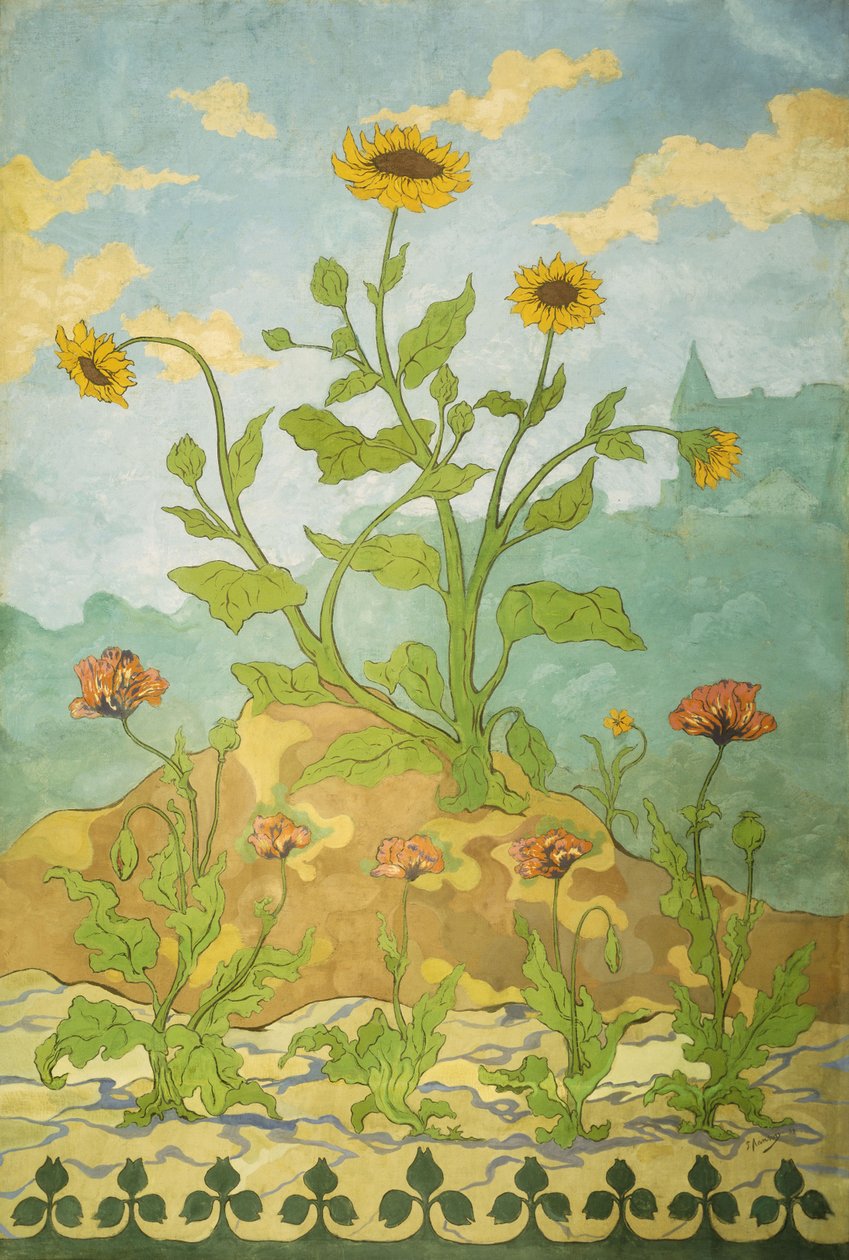 Słoneczniki i Maki; Soucis et Pavots, 1899 autorstwa Paul Elie Ranson