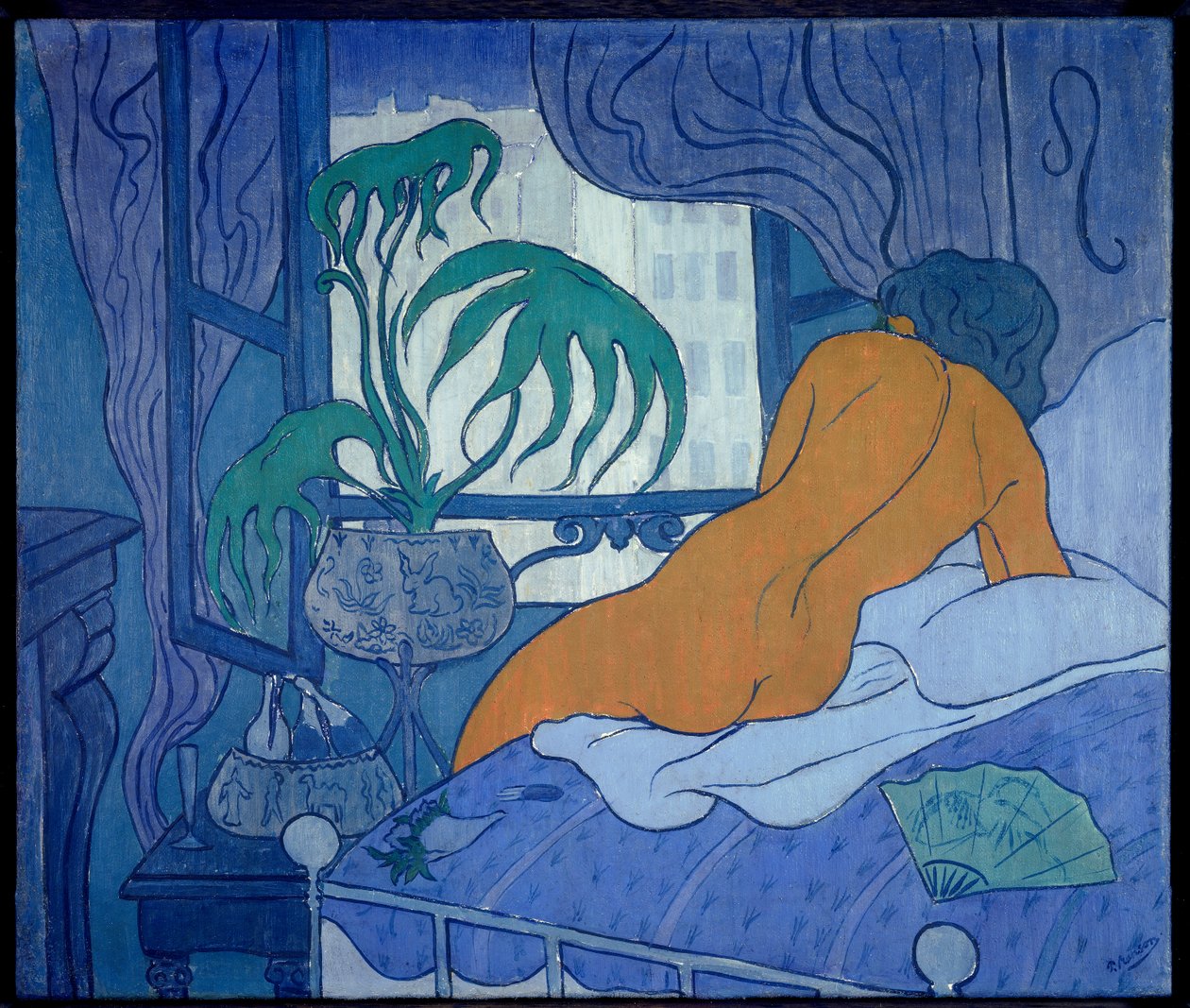 Pokój niebieski lub akt na obrazie wachlarza Paula Ransona (1864-1909) 1891 Nd. 0,45x0,54 m Kolekcja prywatna autorstwa Paul Elie Ranson