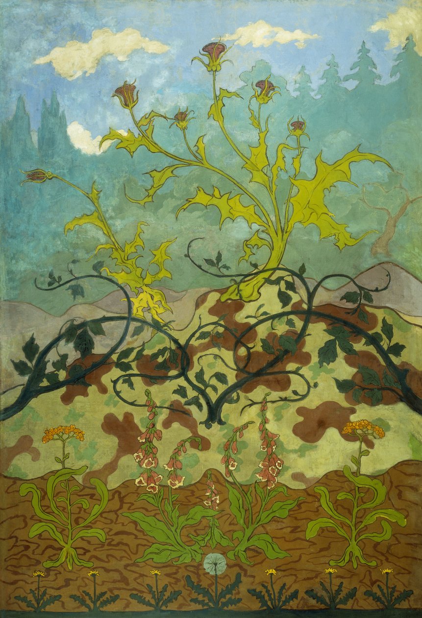 osty i naparstnica; Chardons et Digitales, 1899 autorstwa Paul Elie Ranson