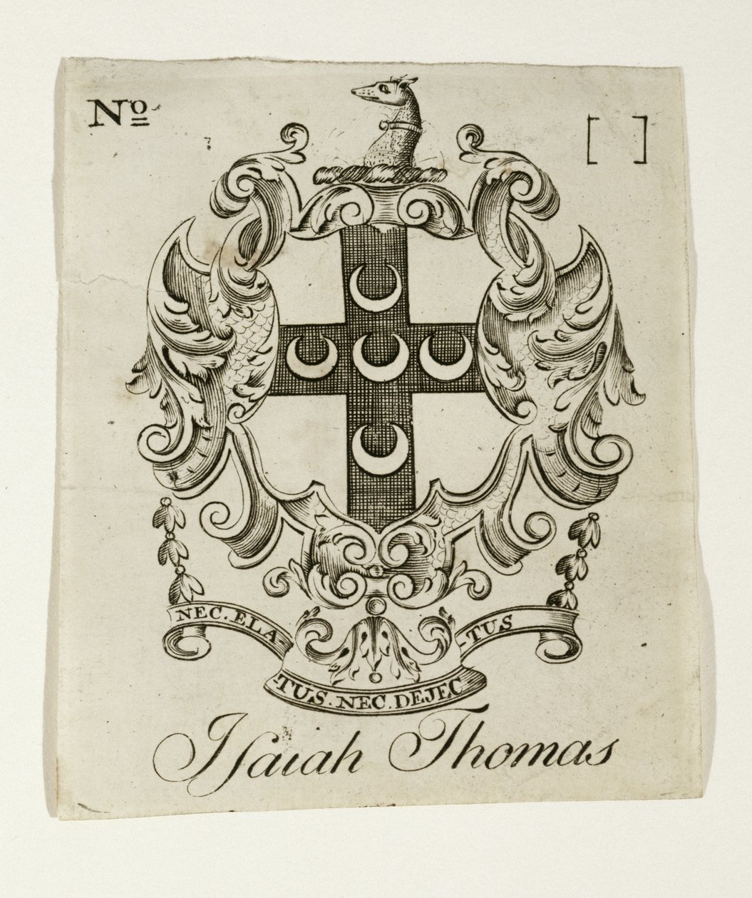 Ekslibris dla Izajasza Tomasza (1749-1831), ok. 1930 r. 1765-1770 (grawerowanie na papierze wykładanym) autorstwa Paul Revere