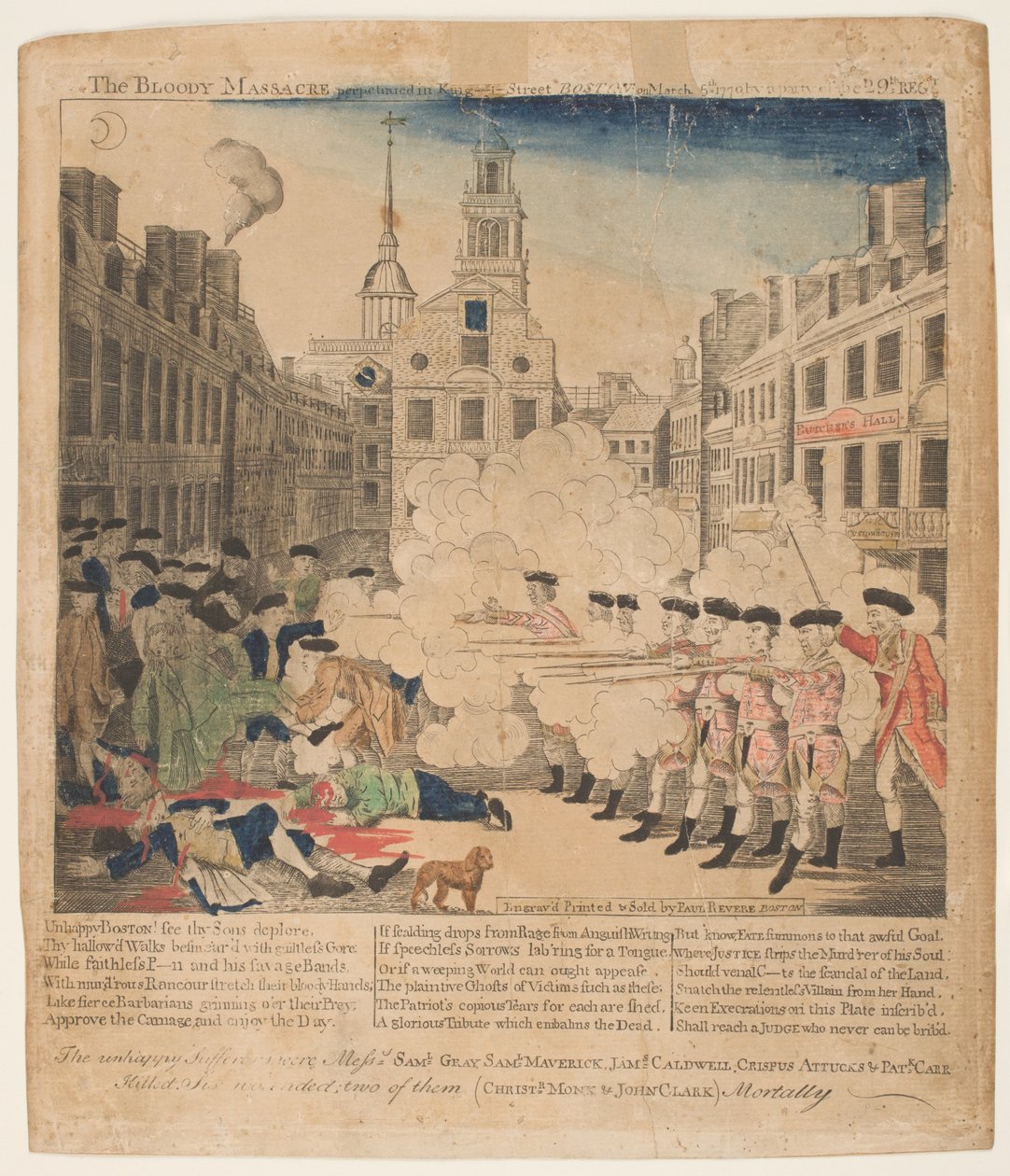 Masakra bostońska, 5 marca 1770 r autorstwa Paul Revere