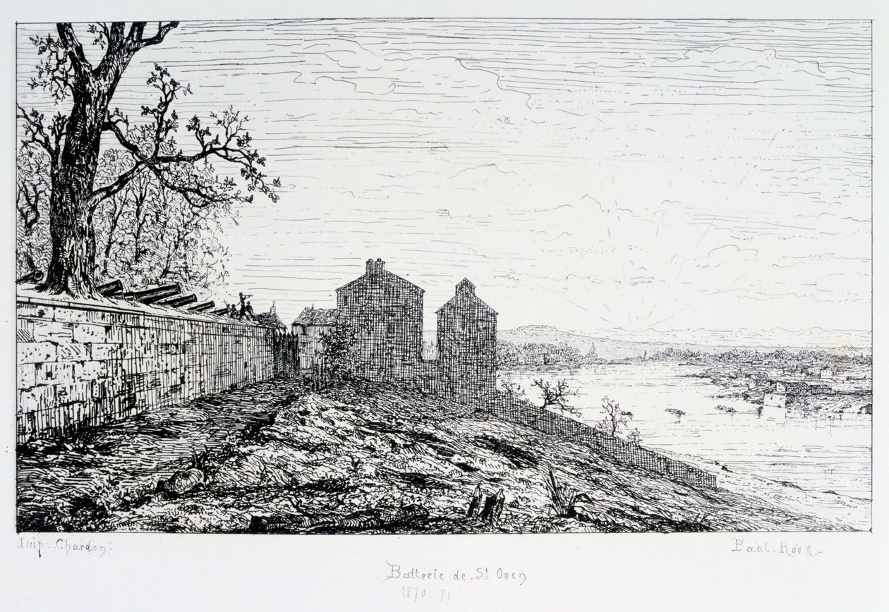 Bateria St Ouen, oblężenie Paryża, 1870-1871 autorstwa Paul Roux