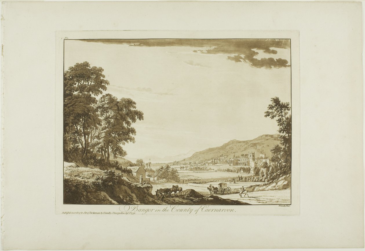 Bangor w hrabstwie Caernarvon autorstwa Paul Sandby
