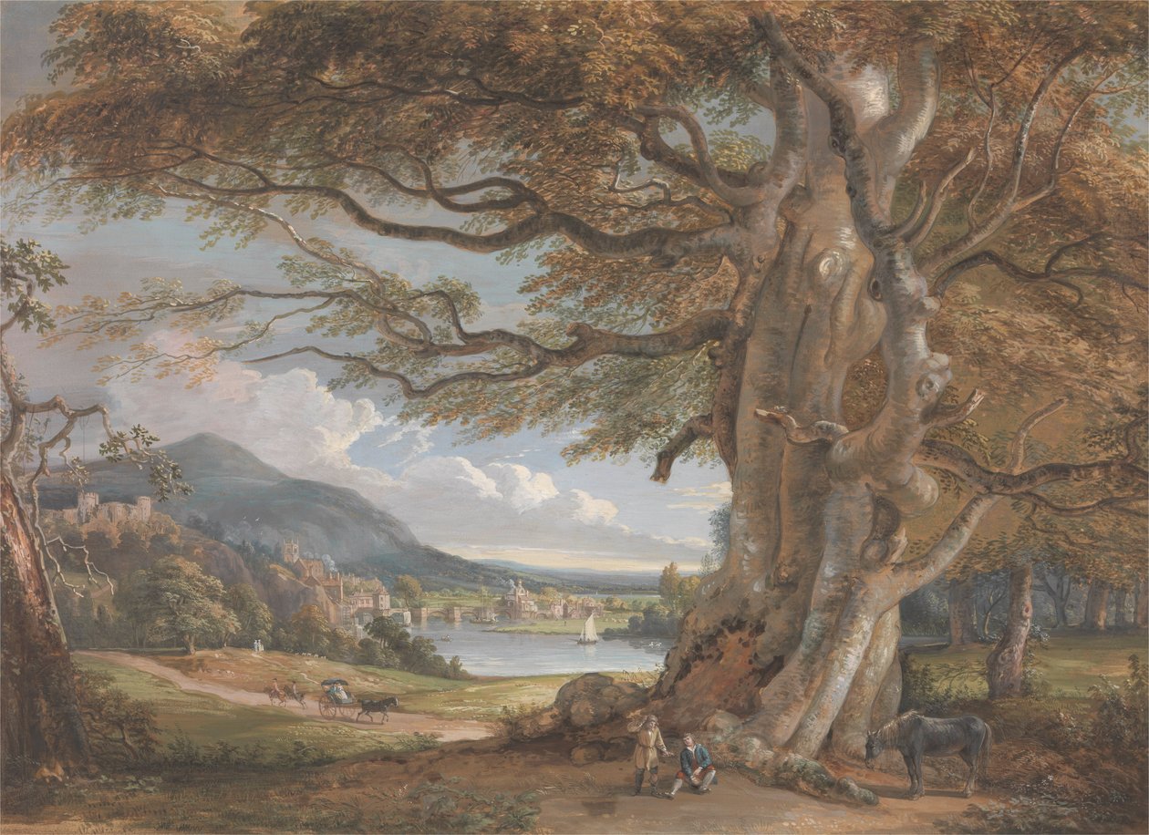 Bridgnorth (kolor korpusu, akwarela, kreda i grafit na papierze) autorstwa Paul Sandby
