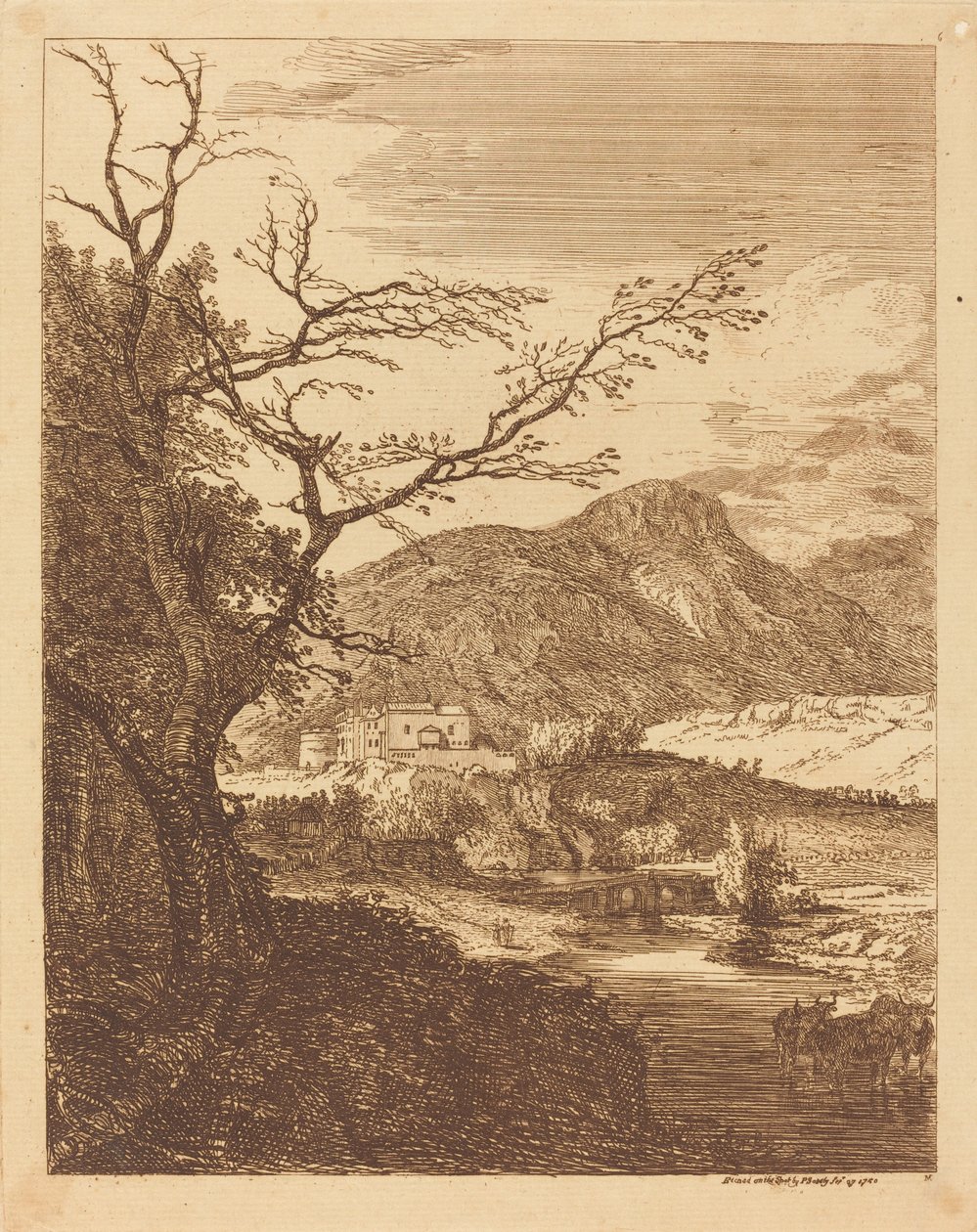 Capriccio z zamkiem w Edynburgu i fotelem Artura autorstwa Paul Sandby