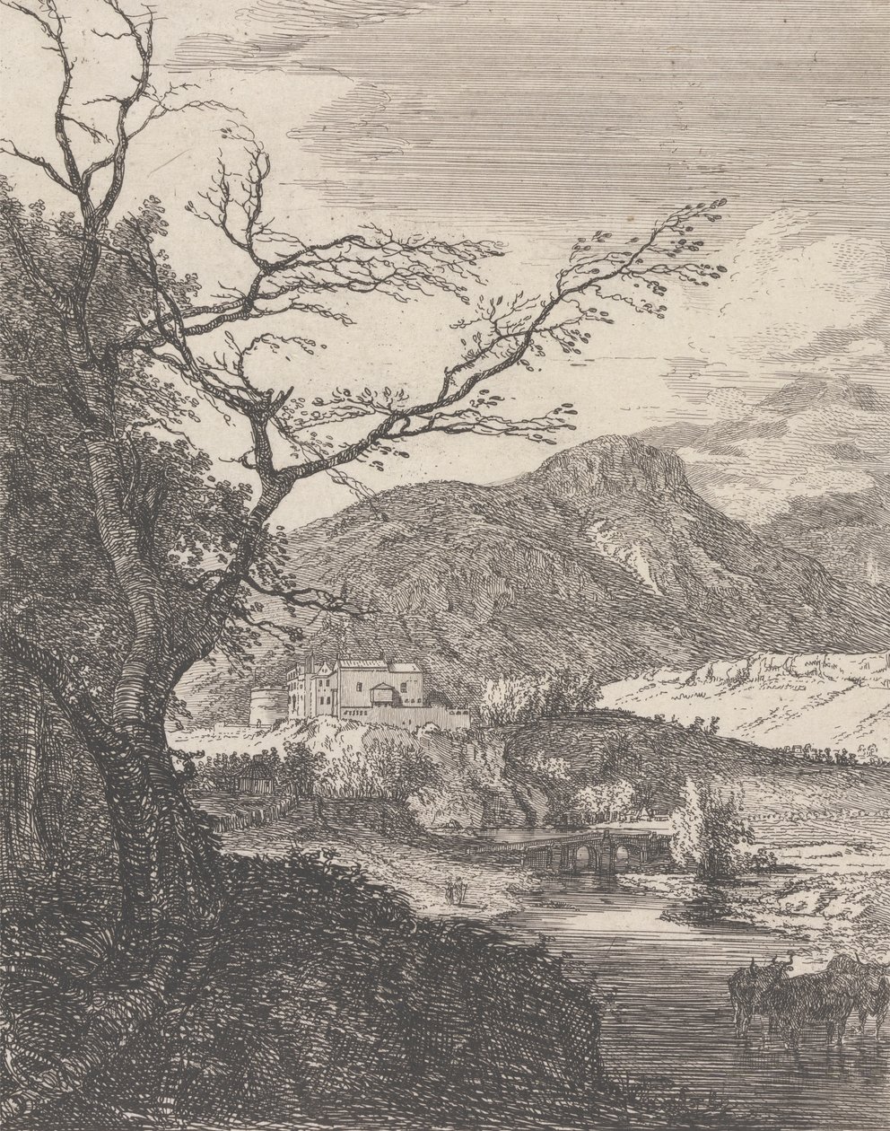 Capriccio z Zamkiem w Edynburgu i Siedzibą Artura autorstwa Paul Sandby