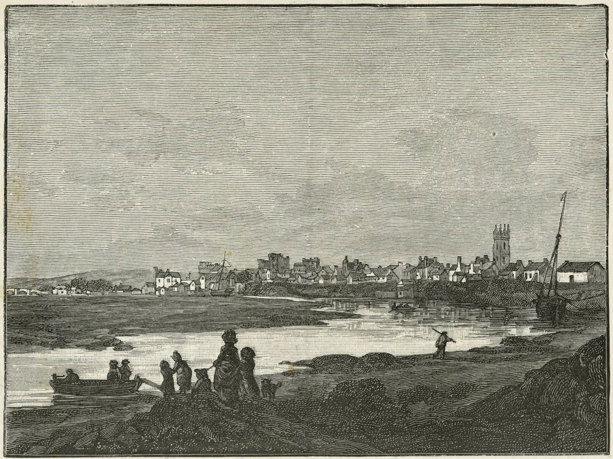 Cardiff od strony południowej (rycina) autorstwa Paul Sandby