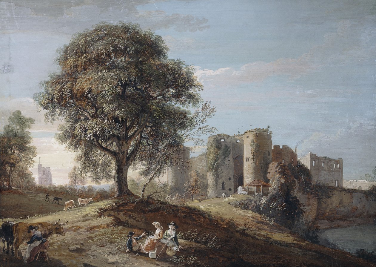 Zamek Chepstow, lata 90. XVIII w. autorstwa Paul Sandby