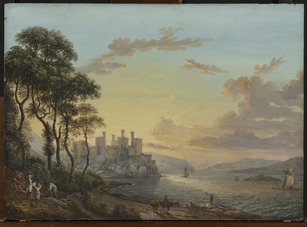 Widok na zamek Conway, Walia autorstwa Paul Sandby