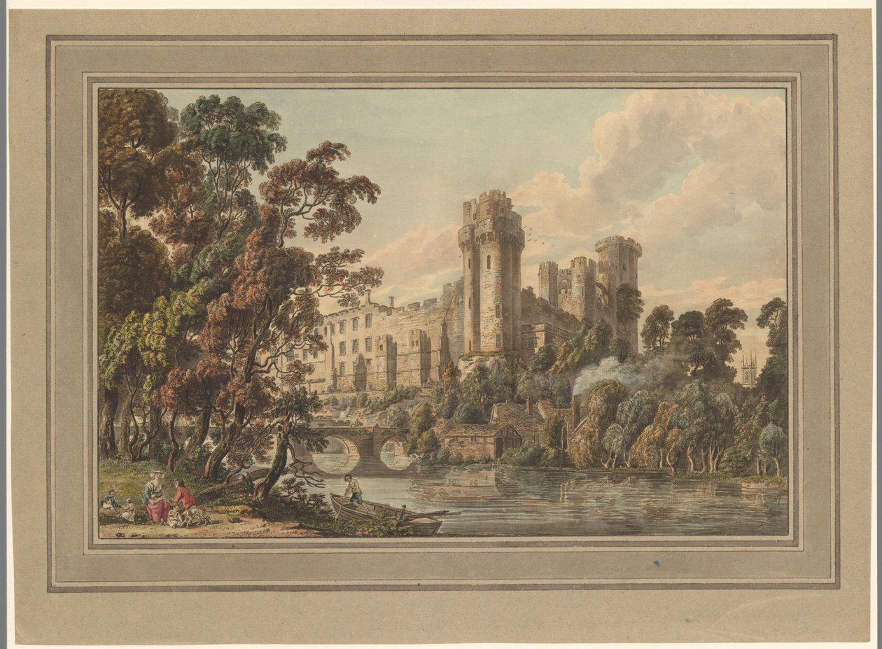 Widok zamku Warwick autorstwa Paul Sandby