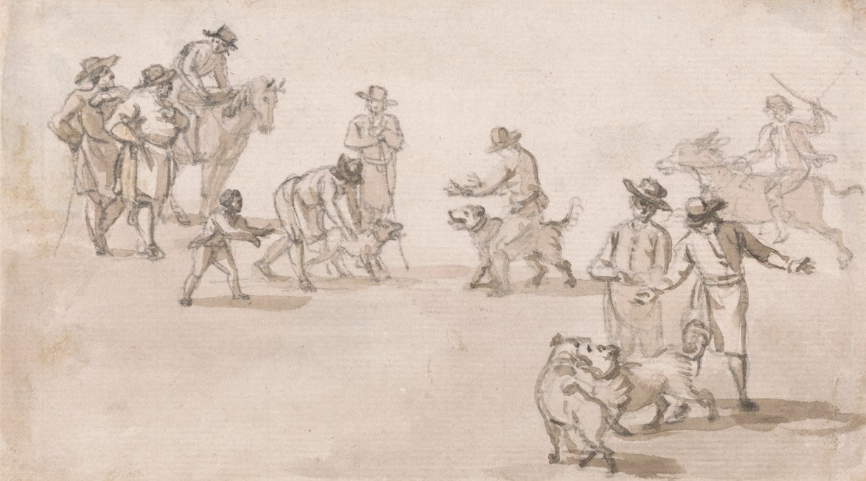 Grupa figurek: walka powietrzna autorstwa Paul Sandby