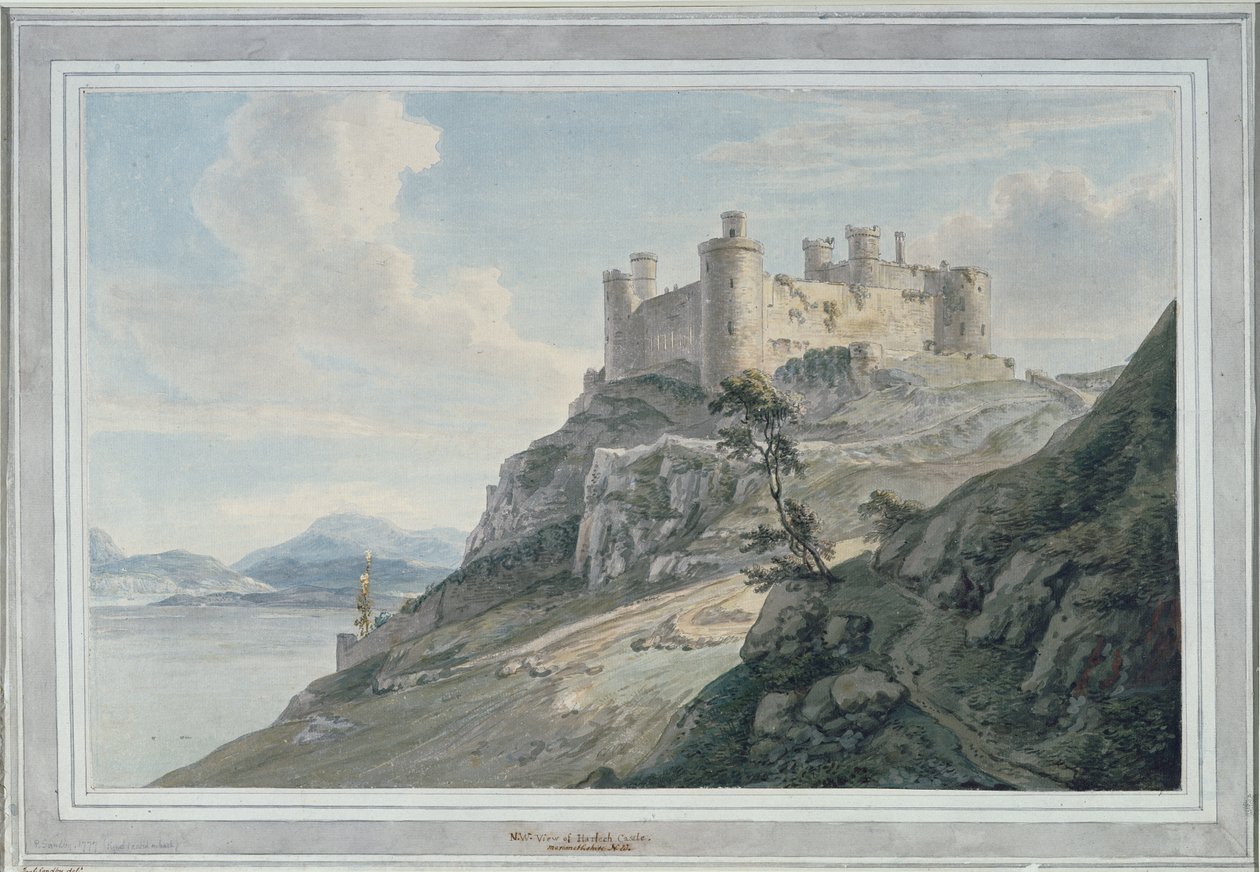 Zamek Harlech autorstwa Paul Sandby