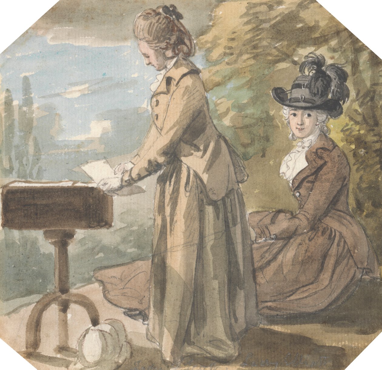 Lady Francis Scott i Lady Elliot autorstwa Paul Sandby
