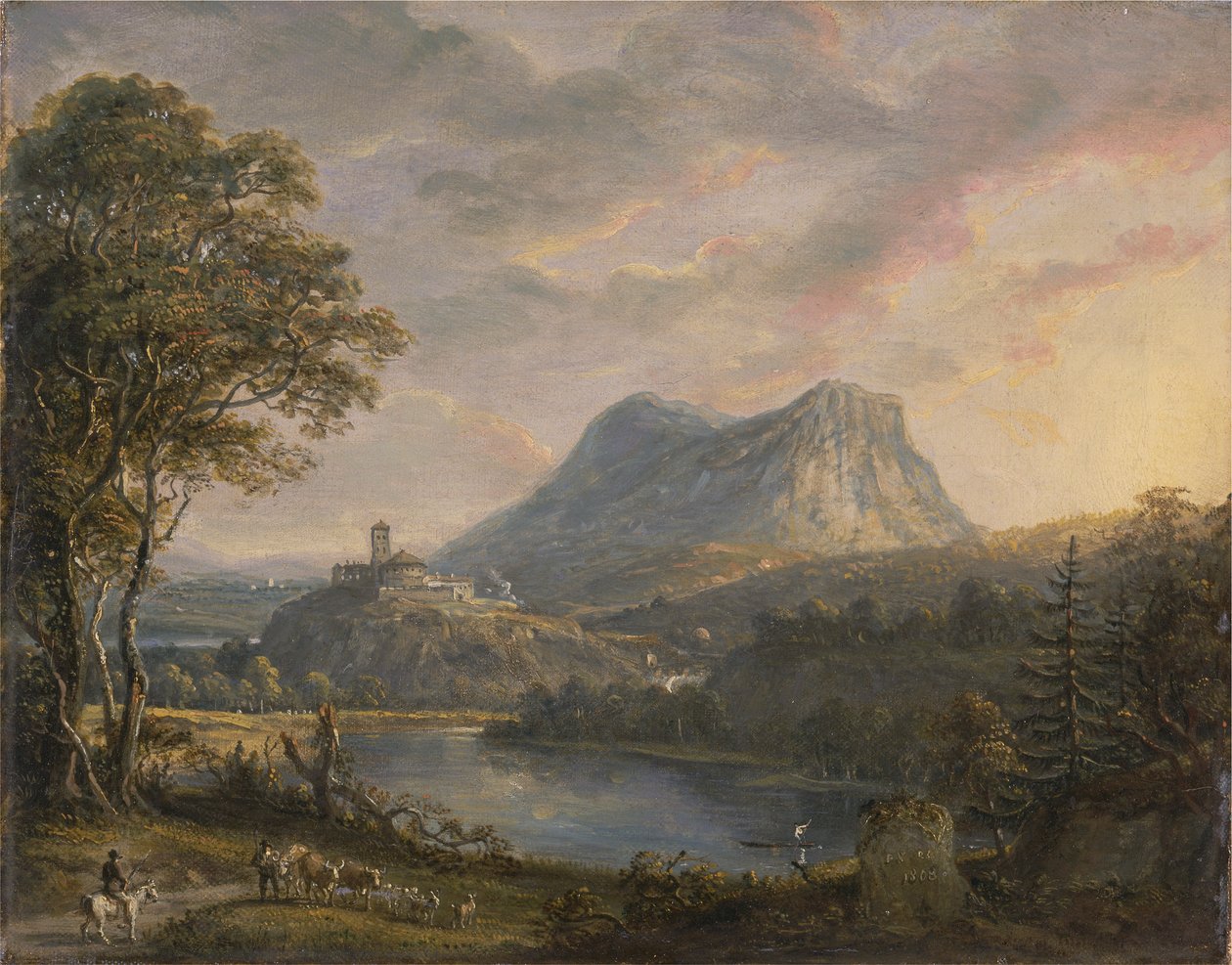 Krajobraz z jeziorem autorstwa Paul Sandby