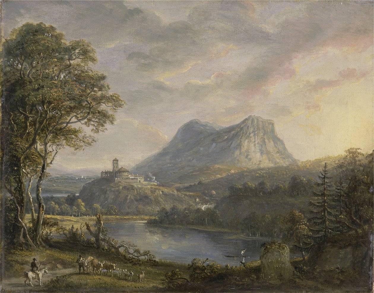 Krajobraz z jeziorem autorstwa Paul Sandby