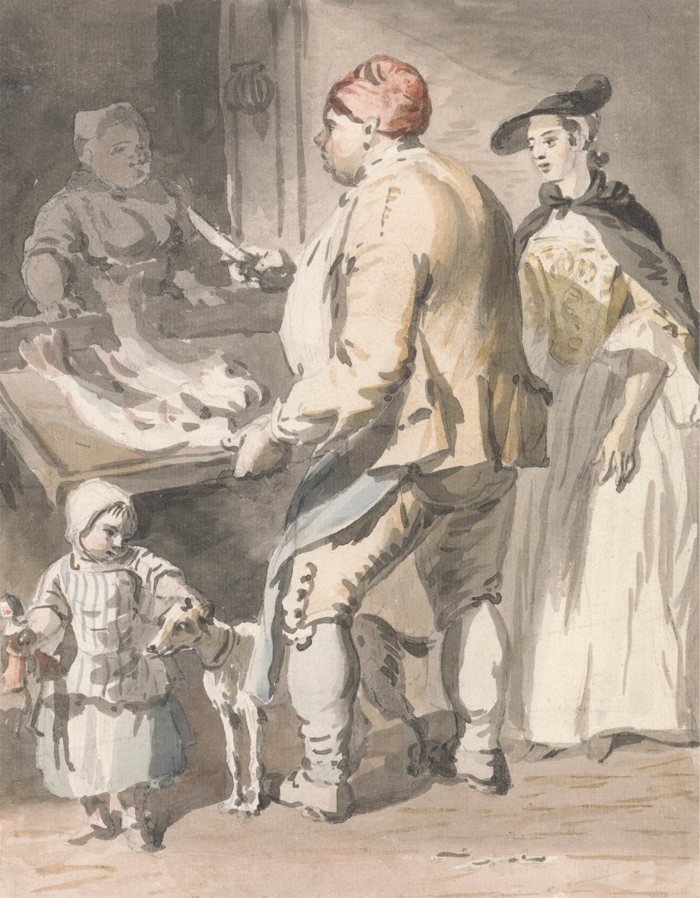 London Cries: sprzedawca ryb autorstwa Paul Sandby