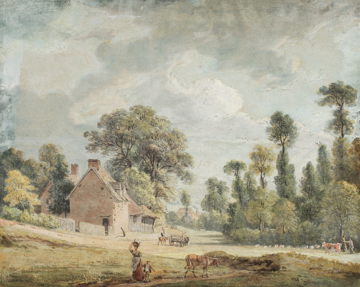 Patrząc w dół Egham Hill autorstwa Paul Sandby