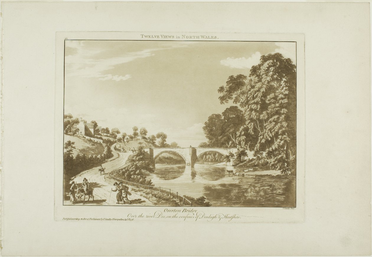Overton Bridge/Over the River Dee, na obrzeżach Denbigh i Flintshire autorstwa Paul Sandby