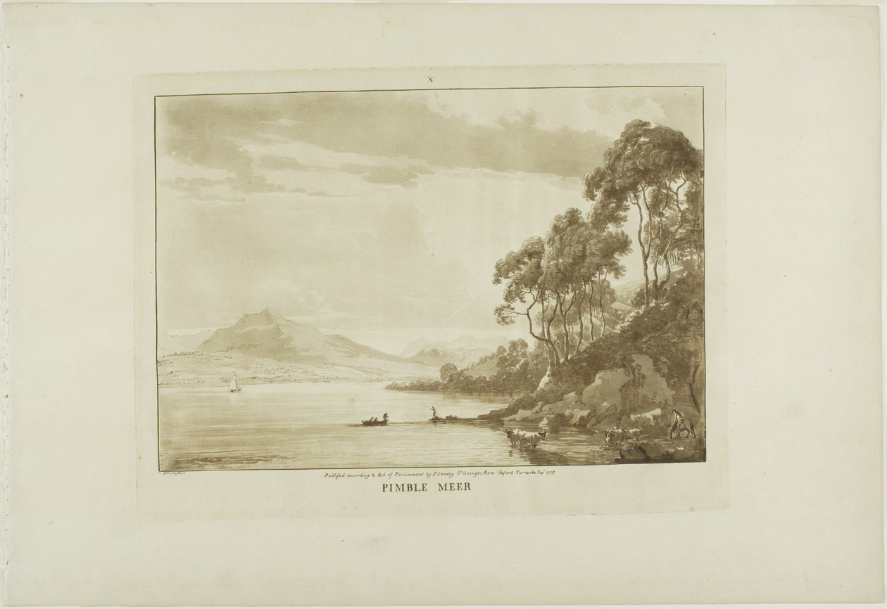 Pimble Meer, płyta dziesiąta z albumu Twelve Views in Wales autorstwa Paul Sandby