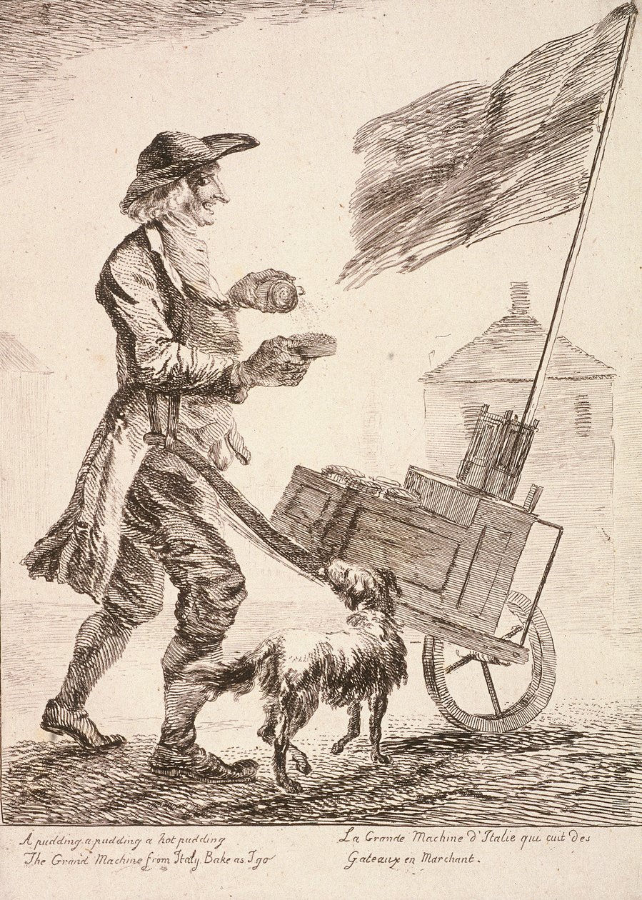 Sprzedawca puddingu, Cries of London, 1760 autorstwa Paul Sandby