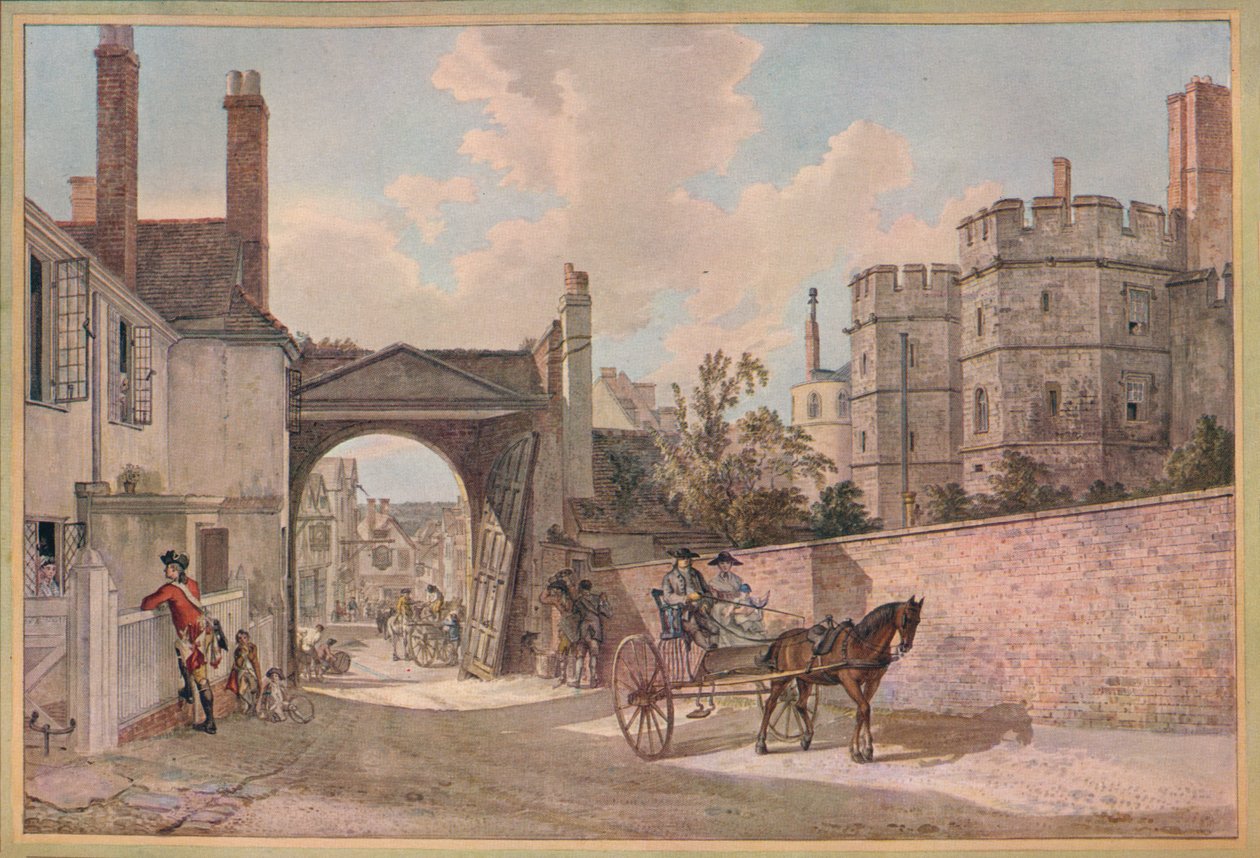 Brama Królowej Elżbiety, zamek Windsor, ok. 1780 autorstwa Paul Sandby