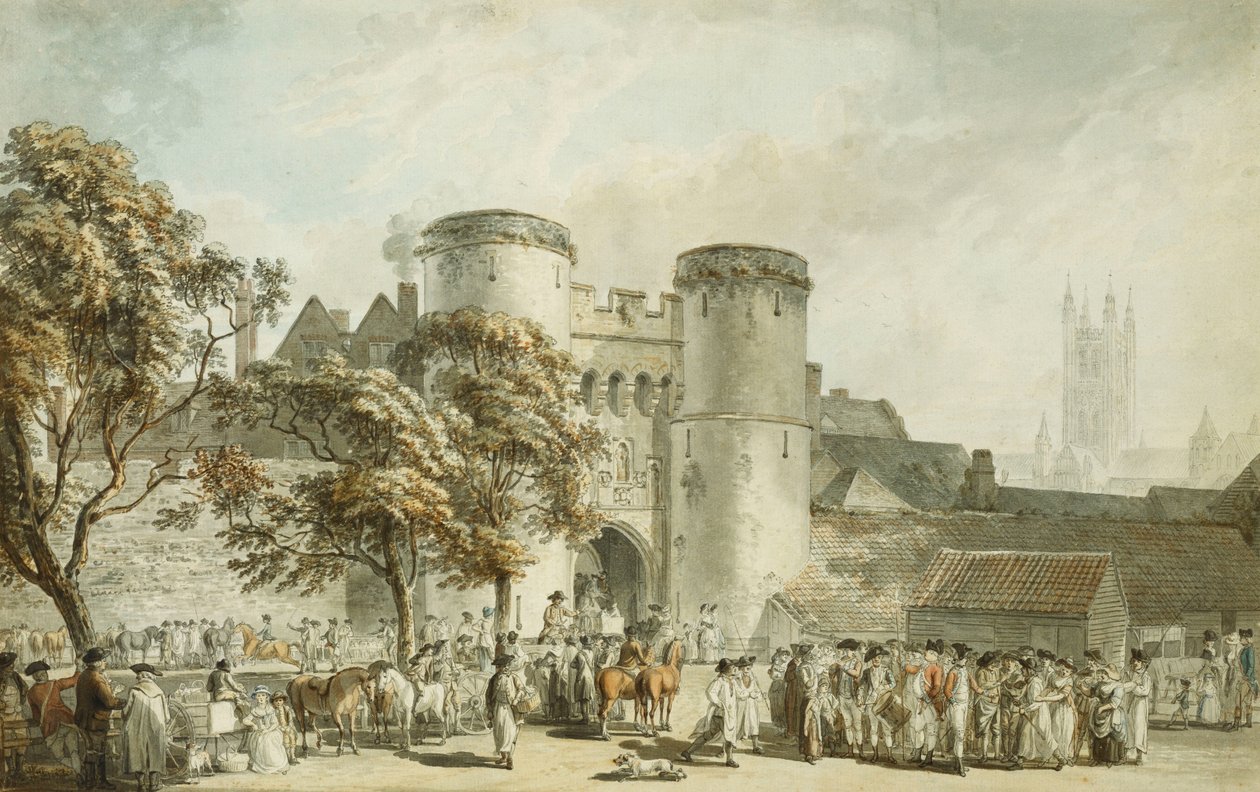 Brama św. Jerzego, Canterbury autorstwa Paul Sandby