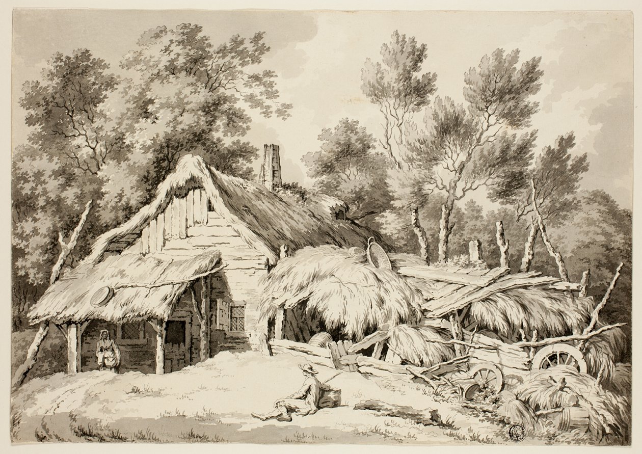 Domek kryty strzechą autorstwa Paul Sandby